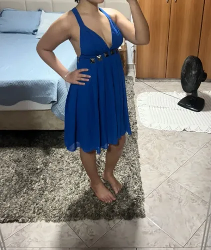 Vestido Azul Cobalto Regina Salomão - Pouquíssimo Uso -Tam 38