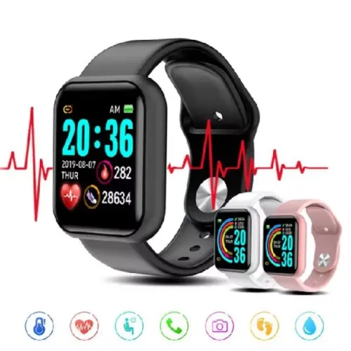 Smartwatch y68 d20 relógio inteligente digital esportivo bluetooth prova d 'gua Pulseira
