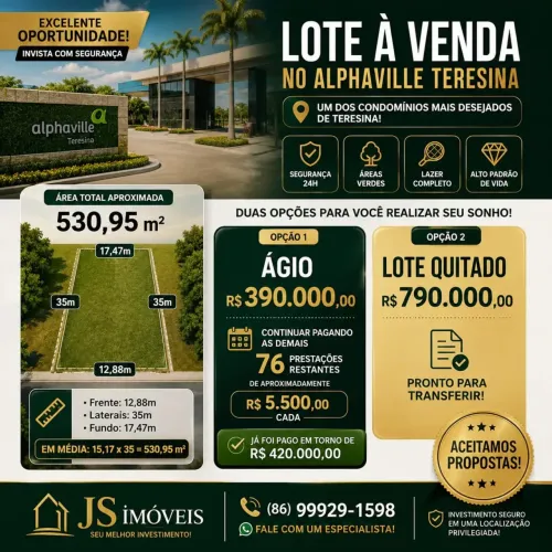 Ágio de ote no Alphaville Piauí
