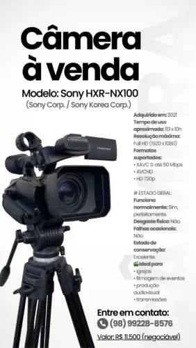 Sony HXR-NX100CAM Câmera Profissional 