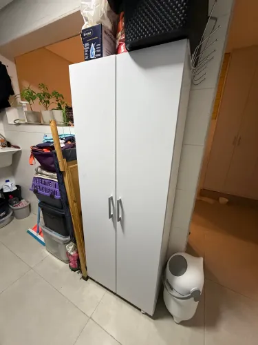 Dispensa Multi Funções P/ Lavanderia + Banheiro C/ Rodinhas Cor Branco