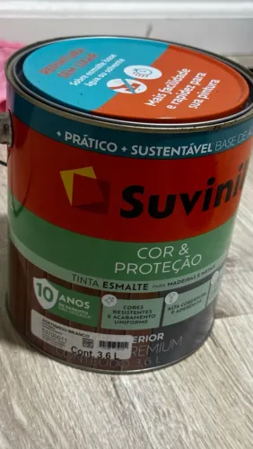 Tinta esmalte Cor e Proteção da suvinil - cor branco acetinado, com 3,6 litros