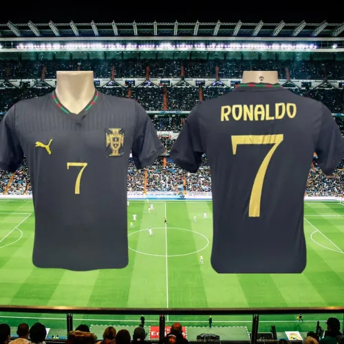 Camisa Seleção Portugal CR7 Preta