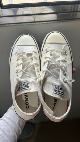 Converse all star couro branco n 33/34