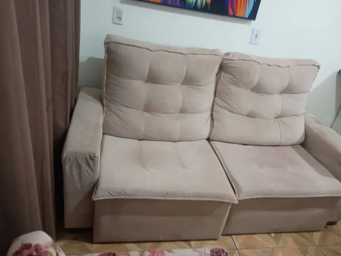 Sofá retrátil reclinável 2 lugares 