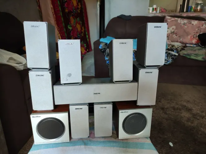 Caixas de som para receivere e home de boa qualidade sonora Sony e quasar funcionando 