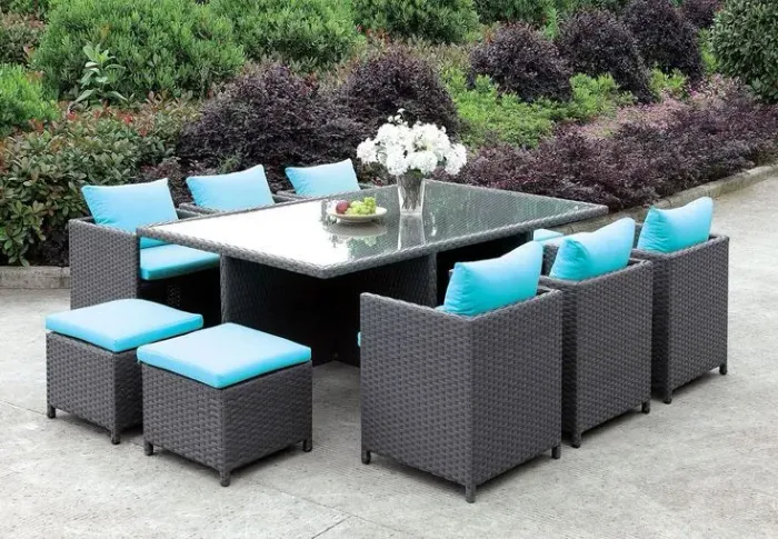 Conjunto de mesa em fibras sintéticas