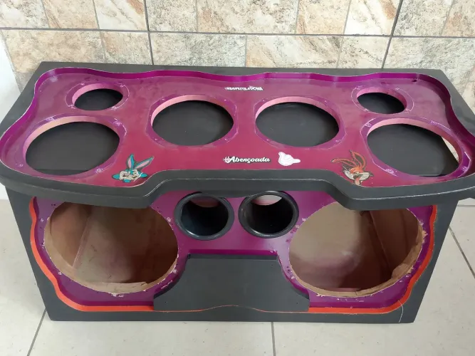 Caixa para 2 Graves de 12 + Tampão Automotivo