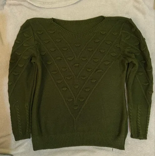 Blusa de lã nova m gola canoa verde