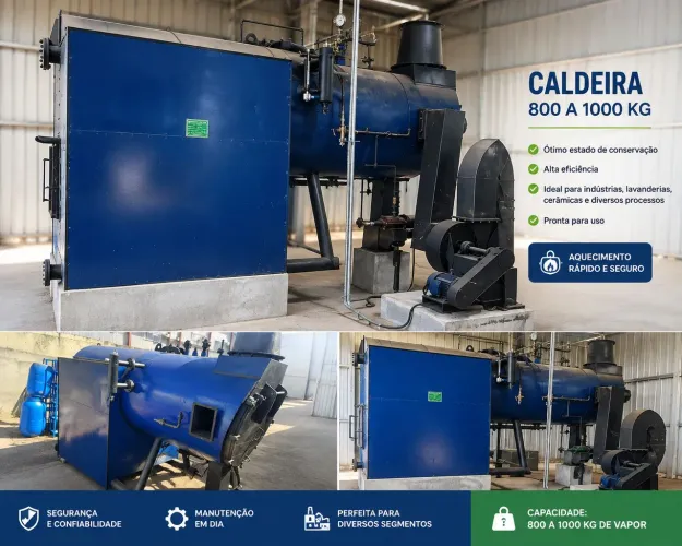 Caldeira 800 a 1000 KG/H 