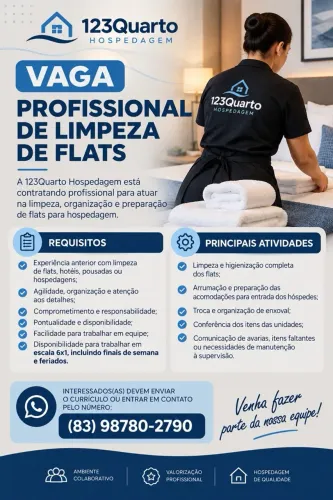 VAGA - PROFISSIONAL DE LIMPEZA DE FLATS