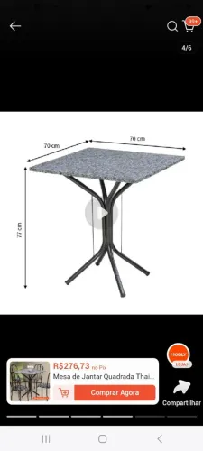 Vendo mesa de cozinha sem as cadeiras ,tubular com granito