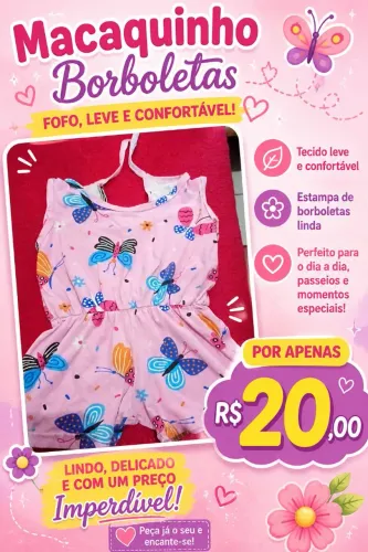 MACAQUINHO FEMININO INFANTIL ROSA
