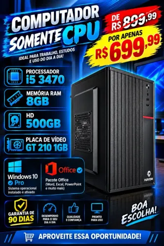 CPU i5 8gb HD 500gb placa de vídeo GT 210 1gb