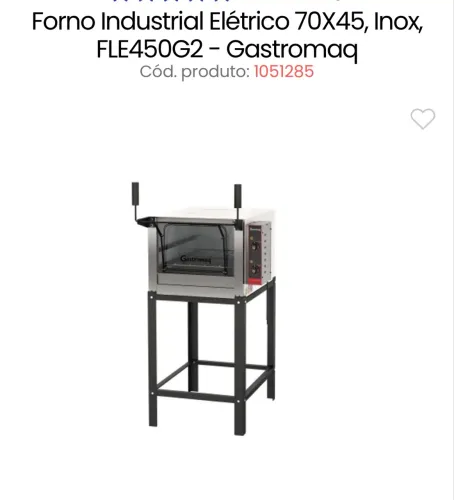 Forno Industrial Elétrico 70X45, Inox, FLE450G2 - Gastromaq