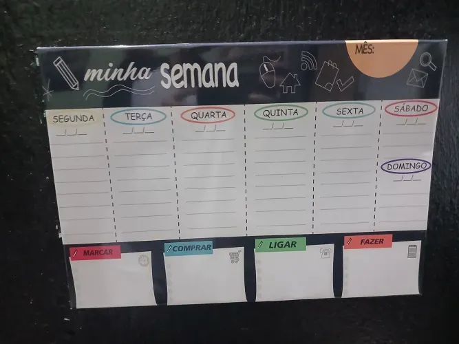 Quadro Organizador Planner Semanal Imantado / Magnético (Perfeito Estado)