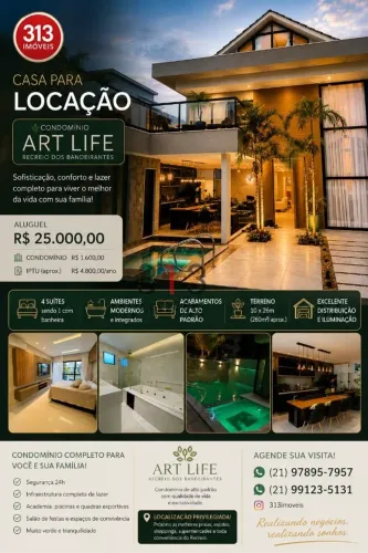 127969 ESPETACULAR CASA NO CONDOMINIO ART LIFE RECREIO DOS BANDEIRANTES Viva com exclusivi