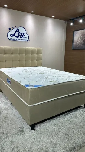 Cama box casal padrão Ouro luxo Ley Colhoes molas ensacadas em Promoção!