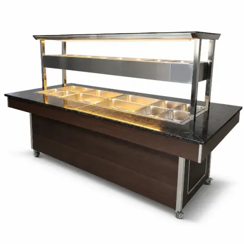 Buffet inox 10 GNs quente com pista fria