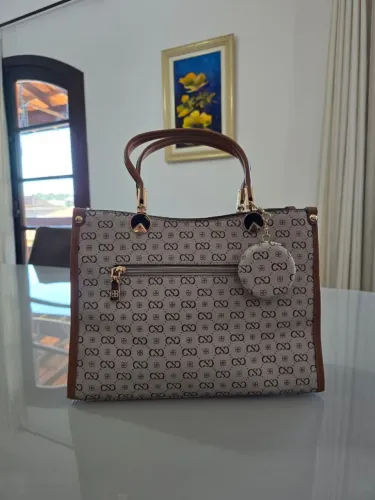 Bolsa Chenson Elegance Luxo 3485083 Bege Caramelo - Excelente Estado