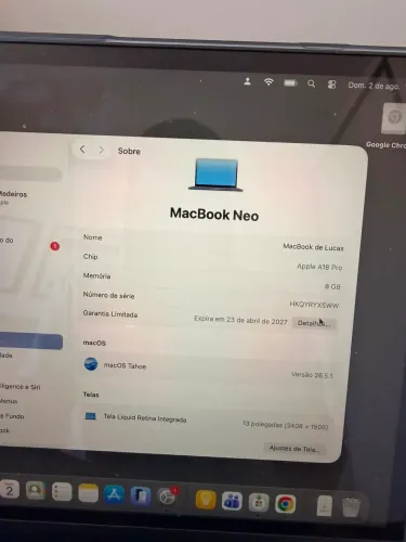 Macbook Neo 4 meses de uso