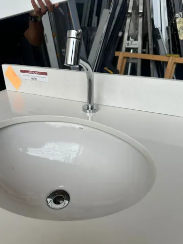 Pia de banheiro quartzo branco 