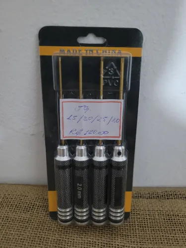 Conjunto 4 chaves sextavadas com pontas de titânio