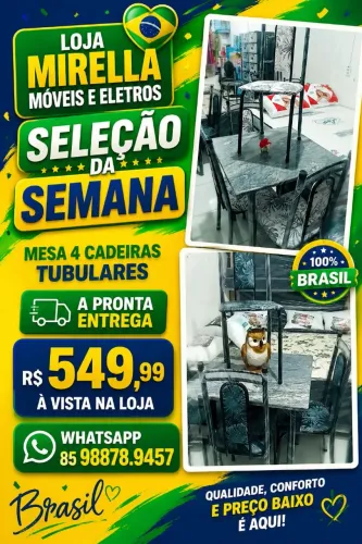 Mesa tubular 4 cadeiras