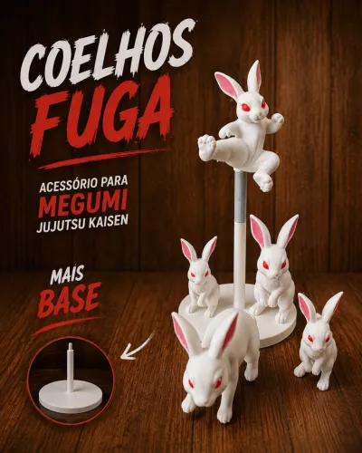 Coelhos - Fuga - Jujutsu Kaisen Acessorio para Megume