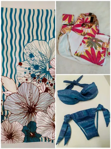 Kit Praia (3 itens) Toalha/ Bolsa/ Biquíni 