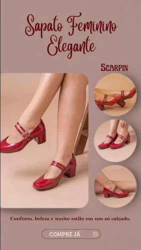 Sapato Feminino Scarpin - Mary Jane