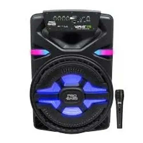 Caixa De Som Ativa Recarregável Bluetooth Probass Wave 15