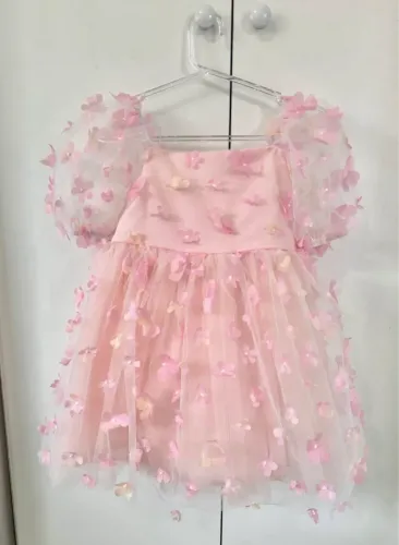 Vestido rosa festa infantil