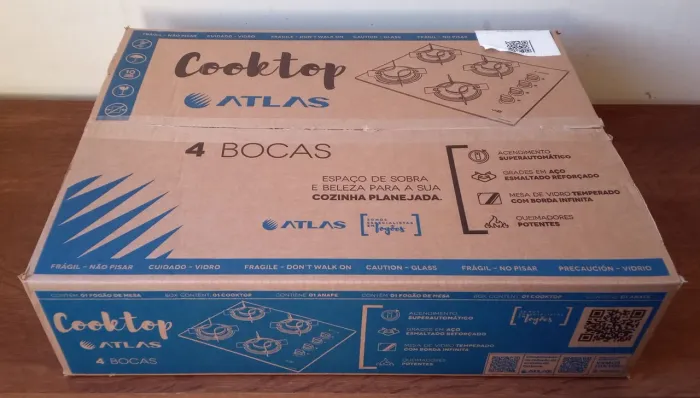 COOKTOP 4 BOCAS ATLAS NOVO SEM USO NA CAIXA