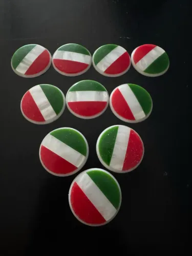 time de botão itália/ fluminense em galalite