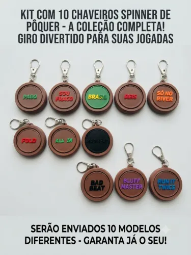 Poker - Chaveiros (Spinners) divertidos