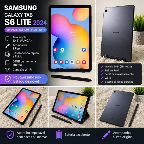 Vendo Samsung Galaxy Tab S6 Lite Wi-Fi 4GB/64GB - Cinza