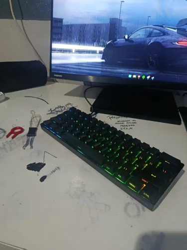 Teclado gamer magnético, Akko Monsgeek Fun60 pro 8000hz preto inglesUS 60% RGB