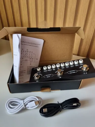 Pedal de Efeito M-Vave Cube Baby Preto Multifuncional Guitarra Elétrica