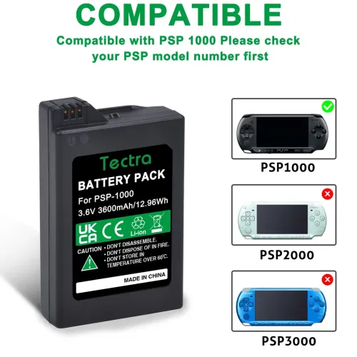 Bateria Tectra Recarregável Para PSP Modelo 1000