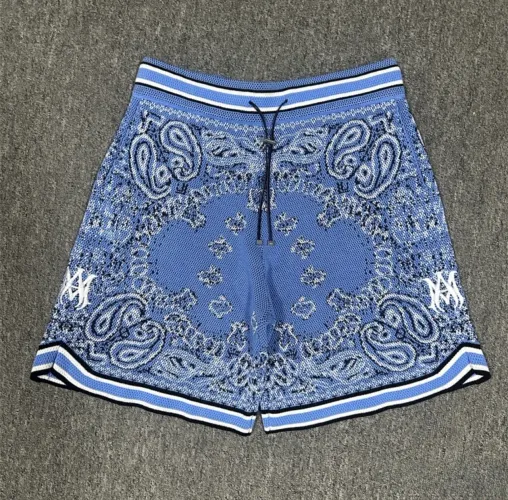 shorts amiri bandana tricô knit blue crochet lã bermuda mike azul paisley couro