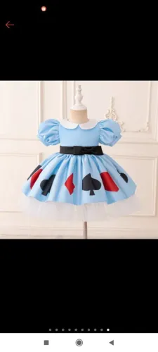 Vestido Alice no país das maravilhas 12-18 meses