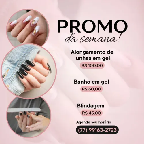 Promoção alongamento em gel na tips