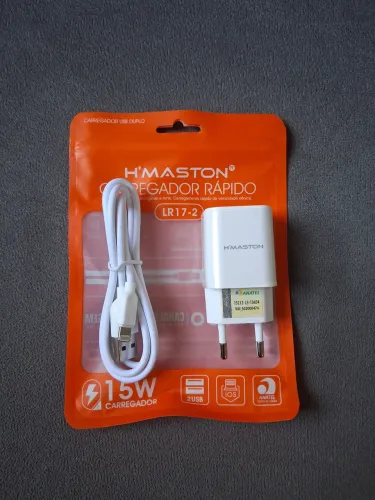Carregador h'maston para iphone 15W, novo.
