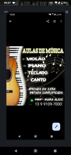 Aulas de música pano teclado violão e canto