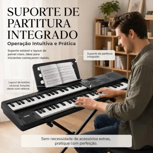 Vedo Piano Digital Duplo 88 Teclas Portátil USB Teclas Semipesadas, 900 Tons, 700 Ritmos, 