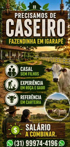 Precisamos de Caseiro para sítio em Igarapé