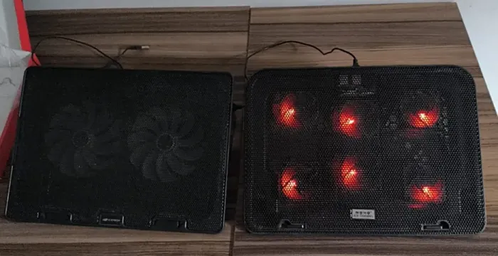 Kit 2 Bases Suporte Cooler para Notebook - C3Tech NBC-50BK + Ice Coorel 6 Coolers - Usadas