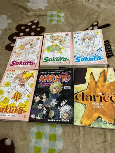 Lote de livros/Mangá: Sakura Cardcaptors, Naruto e Clarice Lispector
