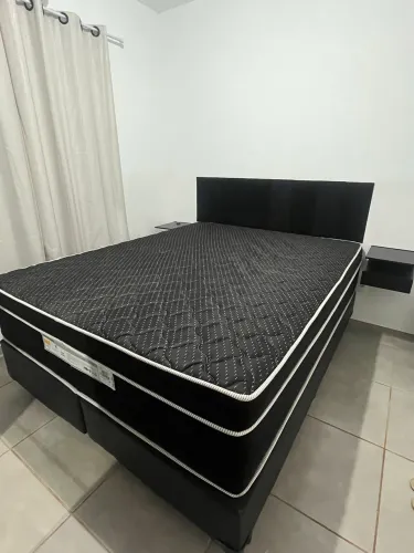Cama Queen Ortobom Star Black Completa - Estado de Nova.